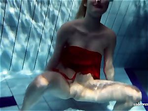 super hot blond Lucie French teenager in the pool