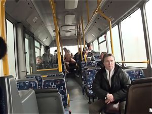 Lindsey Olsen screws her stud on a public bus